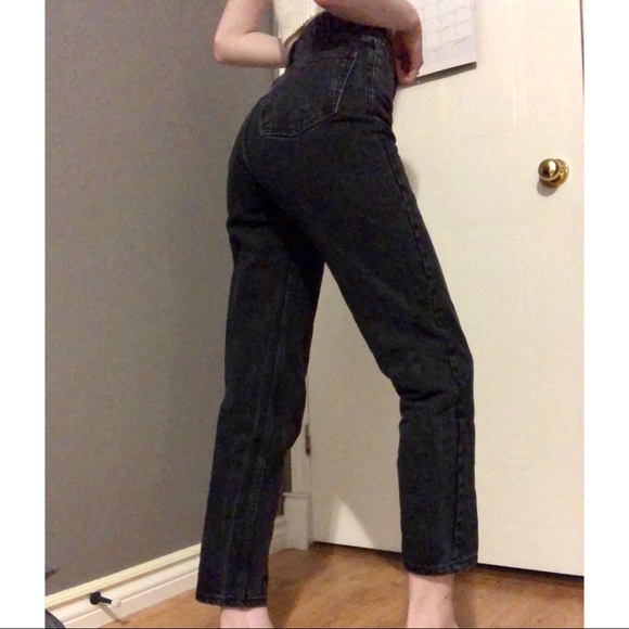 High Waisted Zara Black Wash Straight Leg Jeans - Picture 2 of 3
